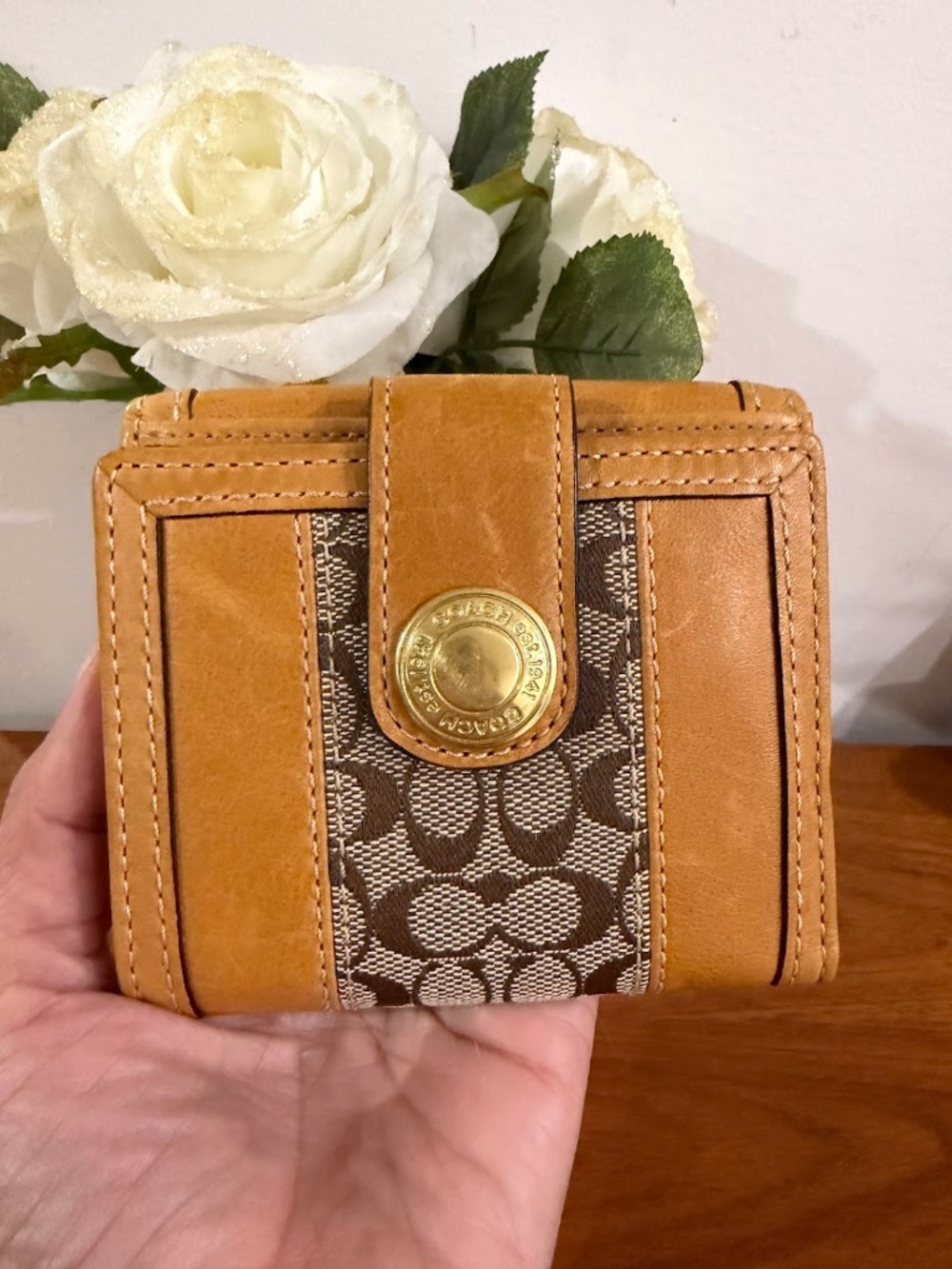Coach Ergo Signature Bifold Leather Mini Wallet Style F41477 Vintage Y2K - Picture 5 of 11